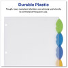 A Picture of product AVE-11200 Avery® Insertable Style Edge™ Tab Plastic Dividers 5-Tab, 11 x 8.5, Translucent, 1 Set