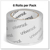 A Picture of product UNV-83000 Universal® Extra-Wide Moving and Storage Packing Tape 3" Core, 2.83" x 54.7 yd, Clear, 6/Pack