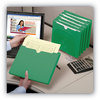 A Picture of product SMD-75563 Smead™ Colored File Jackets with Reinforced Double-Ply Tab Straight Letter Size, Green, 50/Box