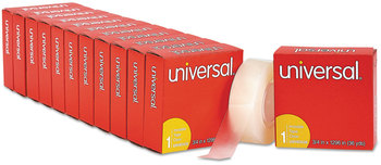 Universal® Invisible Tape 1" Core, 0.75" x 36 yds, Clear, 12/Pack