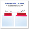 A Picture of product AVE-11222 Avery® Insertable Big Tab™ Dividers 8-Tab, 11.13 x 9.25, White, Assorted Tabs, 1 Set