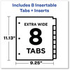 A Picture of product AVE-11222 Avery® Insertable Big Tab™ Dividers 8-Tab, 11.13 x 9.25, White, Assorted Tabs, 1 Set