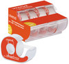 A Picture of product UNV-83504 Universal® Invisible Tape with Handheld Dispenser 1" Core, 0.75" x 25 ft, Clear, 4/Pack