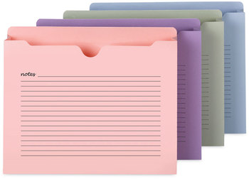 Smead™ Notes File Jackets Straight Tab, 2" Expansion, Letter Size, Assorted Colors, 12/Pack