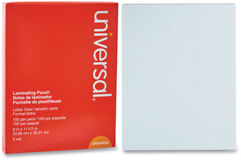 Universal® Laminating Pouches 5 mil, 9" x 11.5", Gloss Clear, 100/Pack