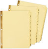 A Picture of product AVE-11306 Avery® Preprinted Laminated Tab Dividers with Gold Reinforced Binding Edge 25-Tab, A to Z, 11 x 8.5, Buff, 1 Set