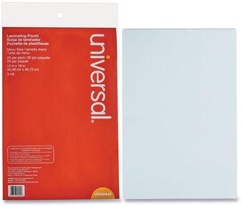 Universal® Laminating Pouches 3 mil, 18" x 12", Gloss Clear, 25/Pack