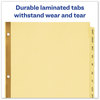 A Picture of product AVE-11307 Avery® Preprinted Laminated Tab Dividers with Gold Reinforced Binding Edge 12-Tab, Jan. to Dec., 11 x 8.5, Buff, 1 Set