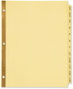 A Picture of product AVE-11307 Avery® Preprinted Laminated Tab Dividers with Gold Reinforced Binding Edge 12-Tab, Jan. to Dec., 11 x 8.5, Buff, 1 Set