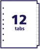 A Picture of product AVE-11313 Avery® Preprinted Tab 5.5" x 8.5" Dividers 12-Tab, A to Z, 8.5 5.5, White, 1 Set