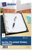 A Picture of product AVE-11315 Avery® Preprinted Tab 5.5" x 8.5" Dividers 12-Tab, Jan. to Dec., 8.5 5.5, White, 1 Set