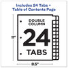 A Picture of product AVE-11321 Avery® Customizable Table of Contents Ready Index® Double Column Multicolor Dividers with Printable Section Titles TOC Tab 24-Tab, 1 to 24, 11 x 8.5, White, Set