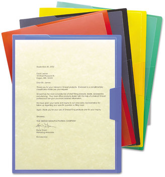 Smead™ Organized Up® Poly Opaque Project Jackets Letter Size, Assorted Colors, 5/Pack