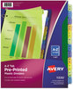 A Picture of product AVE-11330 Avery® Preprinted Plastic Tab Dividers Durable 12-Tab, A to Z, 11 x 8.5, Assorted, 1 Set