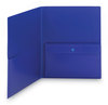 A Picture of product SMD-87701 Smead™ Poly Two-Pocket Folders with Security Pocket Folder 11 x 8 1/2, Blue, 5/Pack