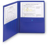 A Picture of product SMD-87701 Smead™ Poly Two-Pocket Folders with Security Pocket Folder 11 x 8 1/2, Blue, 5/Pack