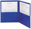 A Picture of product SMD-87701 Smead™ Poly Two-Pocket Folders with Security Pocket Folder 11 x 8 1/2, Blue, 5/Pack