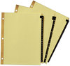A Picture of product AVE-11350 Avery® Preprinted Black Leather Tab Dividers with Gold Reinforced Binding Edge w/Gold 25-Tab, A to Z, 11 x 8.5, Buff, 1 Set