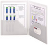 A Picture of product SMD-87706 Smead™ Frame View Poly Two-Pocket Folder 100-Sheet Capacity, 11 x 8.5, Clear/Oyster, 5/Pack