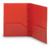 A Picture of product SMD-87727 Smead™ Poly Two-Pocket Folder with Fasteners 180-Sheet Capacity, 11 x 8.5, Red, 25/Box