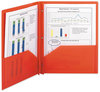 A Picture of product SMD-87727 Smead™ Poly Two-Pocket Folder with Fasteners 180-Sheet Capacity, 11 x 8.5, Red, 25/Box