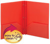 A Picture of product SMD-87727 Smead™ Poly Two-Pocket Folder with Fasteners 180-Sheet Capacity, 11 x 8.5, Red, 25/Box