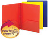 A Picture of product SMD-87746 Smead™ Poly Two-Pocket Folder with Fasteners 130-Sheet Capacity, 11 x 8.5, Assorted, 6/Pack