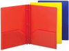 A Picture of product SMD-87746 Smead™ Poly Two-Pocket Folder with Fasteners 130-Sheet Capacity, 11 x 8.5, Assorted, 6/Pack