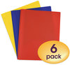 A Picture of product SMD-87746 Smead™ Poly Two-Pocket Folder with Fasteners 130-Sheet Capacity, 11 x 8.5, Assorted, 6/Pack