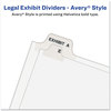 A Picture of product AVE-11370 Avery® Preprinted Legal Exhibit Index Tab Dividers with Black and White Tabs Side Style, 25-Tab, 1 to 25, 11 x 8.5, Set