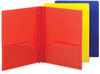 A Picture of product SMD-87746 Smead™ Poly Two-Pocket Folder with Fasteners 130-Sheet Capacity, 11 x 8.5, Assorted, 6/Pack