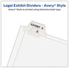 A Picture of product AVE-11371 Avery® Preprinted Style Legal Dividers Exhibit Side Tab Index 26-Tab, 1 to 25, 14 x 8.5, White, Set