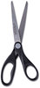 A Picture of product UNV-92008 Universal® Stainless Steel Office Scissors Pointed Tip, 7" Long, 3" Cut Length, Black Straight Handle