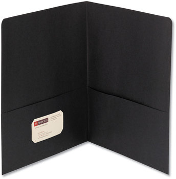 Smead™ Two-Pocket Folders Folder, Textured Paper, 100-Sheet Capacity, 11 x 8.5, Black, 25/Box