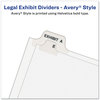 A Picture of product AVE-11374 Avery® Preprinted Legal Exhibit Index Tab Dividers with Black and White Tabs Side Style, 27-Tab, A to Z, 11 x 8.5, 1 Set