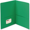 A Picture of product SMD-87855 Smead™ Two-Pocket Folders Folder, Textured Paper, 100-Sheet Capacity, 11 x 8.5, Green, 25/Box