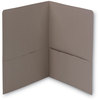 A Picture of product SMD-87856 Smead™ Two-Pocket Folders Folder, Embossed Leather Grain Paper, Gray, 25/Box