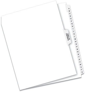 Avery® Preprinted Legal Exhibit Index Tab Dividers with Black and White Tabs Side Style, 27-Tab, A to Z, 11 x 8.5, 1 Set