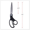 A Picture of product UNV-92010 Universal® Stainless Steel Office Scissors 8.5" Long, 3.75" Cut Length, Black Offset Handle