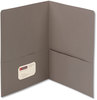 A Picture of product SMD-87856 Smead™ Two-Pocket Folders Folder, Embossed Leather Grain Paper, Gray, 25/Box