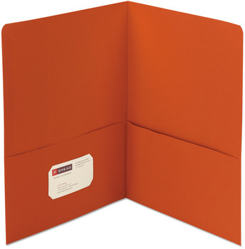 Smead™ Two-Pocket Folders Folder, Textured Paper, 100-Sheet Capacity, 11 x 8.5, Orange, 25/Box