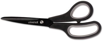 Universal® Industrial Carbon Blade Scissors 8" Long, 3.5" Cut Length, Black/Gray Straight Handle