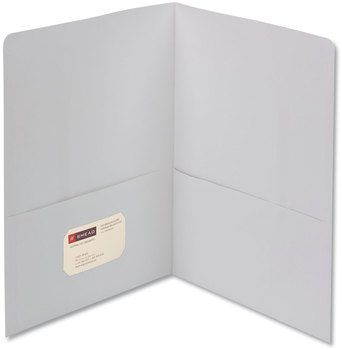 Smead™ Two-Pocket Folders Folder, Textured Paper, 100-Sheet Capacity, 11 x 8.5, White, 25/Box