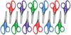 A Picture of product UNV-92023 Universal® Kids' Scissors Rounded Tip, 5" Long, 1.75" Cut Length, Assorted Straight Handles, 12/Pack