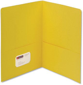 Smead™ Two-Pocket Folders Folder, Textured Paper, 100-Sheet Capacity, 11 x 8.5, Yellow, 25/Box
