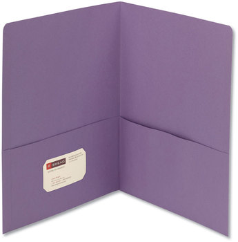 Smead™ Two-Pocket Folders Folder, Textured Paper, 100-Sheet Capacity, 11 x 8.5, Lavender, 25/Box