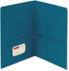 A Picture of product SMD-87867 Smead™ Two-Pocket Folders Folder, Textured Paper, 100-Sheet Capacity, 11 x 8.5, Teal, 25/Box