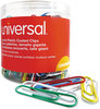A Picture of product UNV-95000 Universal® Plastic-Coated Paper Clips with One-Compartment Dispenser Tub, Jumbo, Assorted Colors, 250/Pack