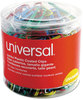 A Picture of product UNV-95000 Universal® Plastic-Coated Paper Clips with One-Compartment Dispenser Tub, Jumbo, Assorted Colors, 250/Pack