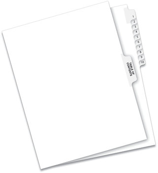 Avery® Preprinted Legal Exhibit Index Tab Dividers with Black and White Tabs Side Style, 11-Tab, 1 to 10, 11 x 8.5, Set